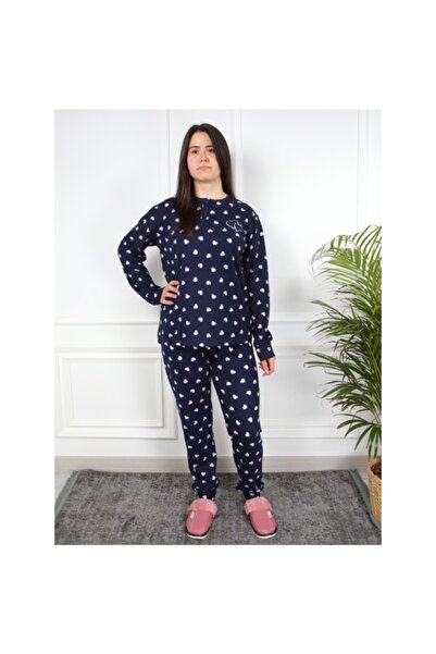 elara navy pajama with hearts