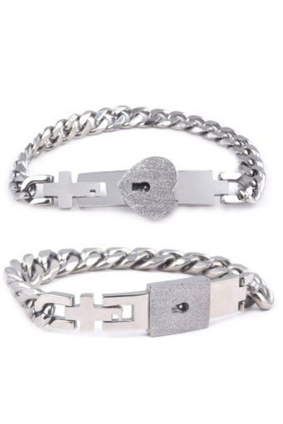Miniso B00070-10 Couple Jewelry Stainless Steel Bracelet Love Lock Bracelet Can Be Opened Key Pendant Neckl