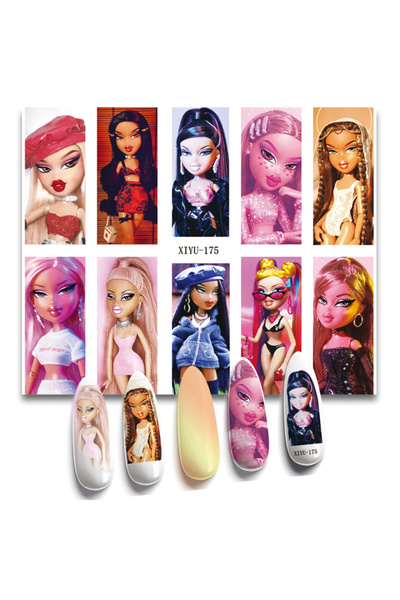 Choice Set2 1 Sheet Cute Girl 3D Nail Stickers Self Adhesive Transfer Sliders...