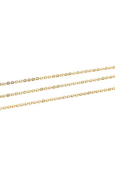 Choice سلسلة قلادة من الذهب والنحاس البيضاوي مقاس 1.5 مم × 5 م، عرض 5 م/قطعة،...