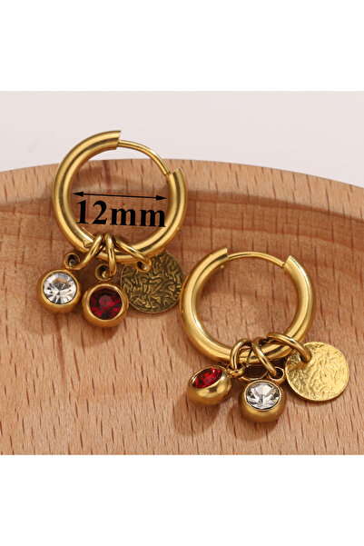 Choice Gold Z3321G2 1Pair 18K Gold Plated Stainless Steel Hoop Earrings for W...