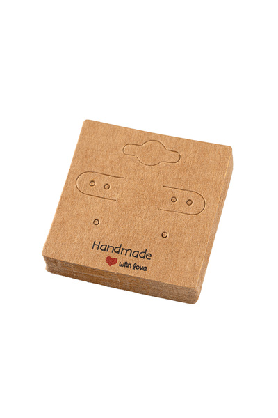 Choice بطاقات حامل أقراط كرافت على شكل قلب بني، 50 قطعة، لعرض المجوهرات، وبيع...