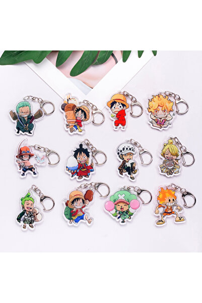 Miniso سلسلة مفاتيح أنيقة من الأكريليك بطول 5 سم، 13 شخصية من أنمي ون بيس، إك...