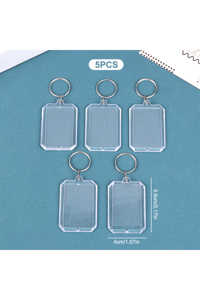 Choice سلسلة مفاتيح بإطار صورة فارغ A1 مكون من 5 قطع، سلسلة مفاتيح من الأكريل...