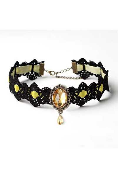 Choice قلادة من الفضة الإسترليني عيار 925 عالية الجودة من المخمل الأصفر مع قل...