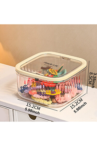 Choice Transparent-S 1pc Hair accessory storage box, desktop press on jewelry...