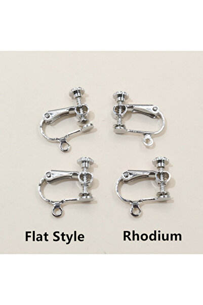 Choice 10 قطع من مشبك الأذن المصنوع من الروديوم المسطح مقاس 15 × 13 مم مع مسا...