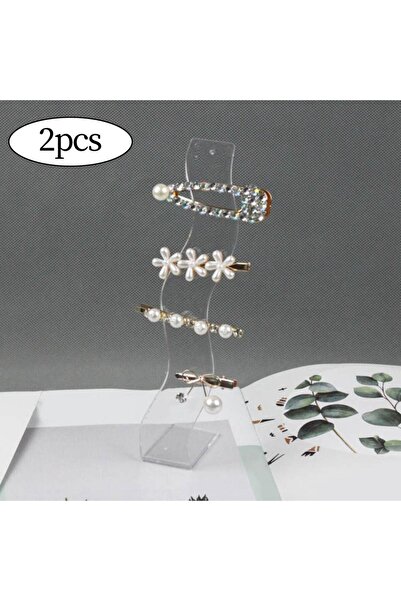 Choice حامل عرض مشبك شعر شفاف مكون من قطعتين، حامل تخزين، هدايا، مشابك شعر، د...