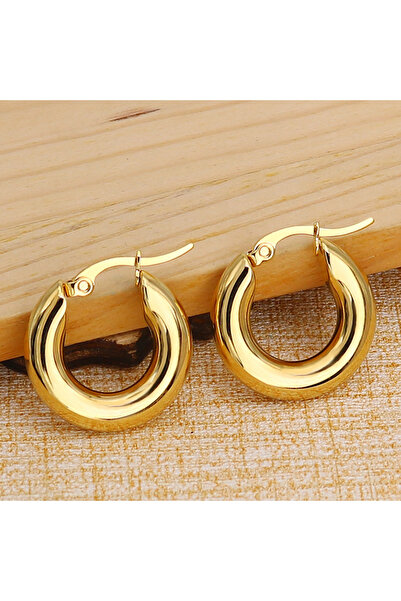 Choice 25mm gold Surgical Steel Gold Color Tone Women Fat Chunky Earrings Sta...