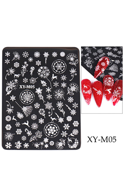 Choice XY-M05 1 قطعة من ألواح ختم الأظافر، استنسل طباعة فولاذي فرنسي لعيد الم...