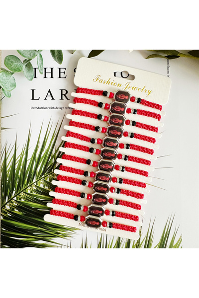 Choice سوار الموت المقدس المستطيل، ١٢ قطعة، بتصميم مسبحة. طوق سانتا مويرتي بتصميم وردي