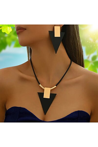 Choice YC1969-1 3pc/set Large Round Earrings Collar Necklace Set for Women Ex...