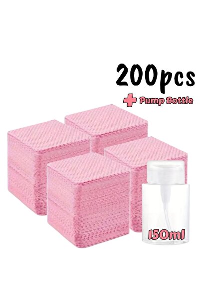 Choice 200 قطعة - زجاجة 150 لترًا، 20/600 قطعة مناديل أظافر خالية من الوبر، م...