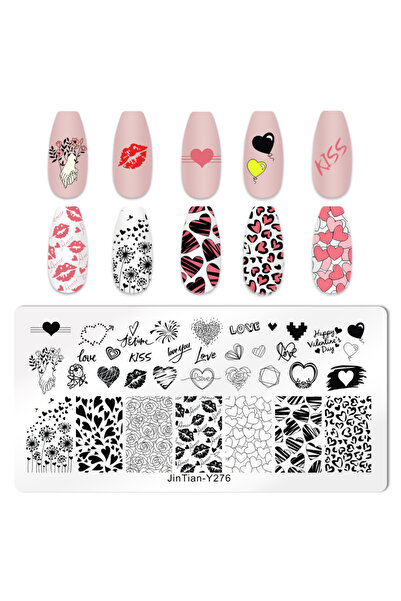 Choice JTY-276 ألواح ختم أظافر عيد الحب على شكل زهرة وردة لوحة فنية للأظافر م...