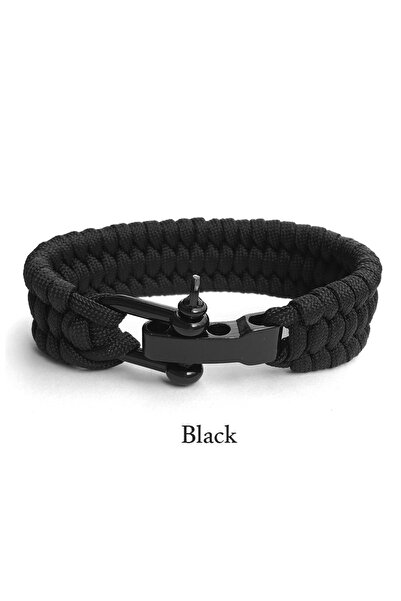 Choice مجموعة أدوات البقاء على قيد الحياة من حبل الباراكورد النايلون الأسود ا...