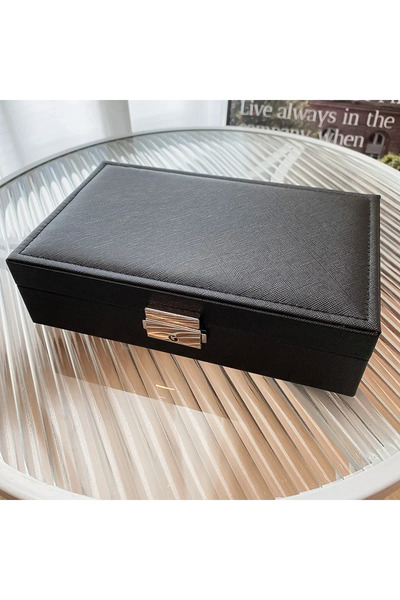 Choice علب مجوهرات سوداء أنيقة للنساء، علب أقراط فاخرة، مقاومة للغبار، سعة كبيرة