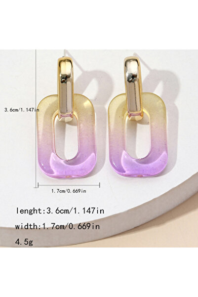 Choice purple серьги Transparent Geometric Gradient Color Bicolor AcrylicEarr...