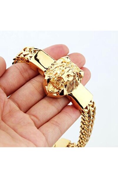 Choice سوار A10183-Gold Zodiac Double Headed Snake Bracelet Men Stainless Steel Ring Buckle Bracelet Punk Motorc