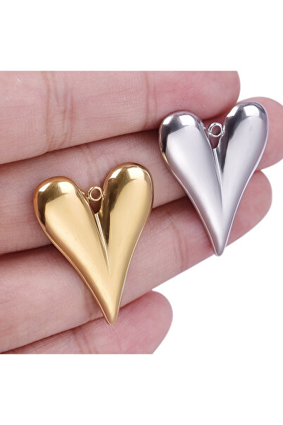 Choice مزيج 6 قطع من الفولاذ المقاوم للصدأ سحر قلادة القلب لامعة الأزياء والم...