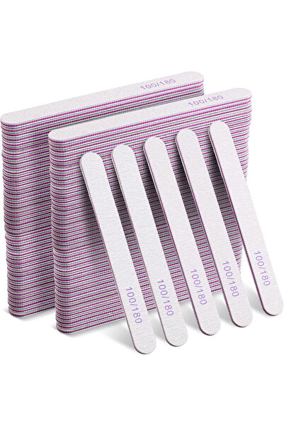 Choice 50 قطعة من مبرد الأظافر الرمادي المصنوع من ورق الصنفرة 100/180 كتلة تل...