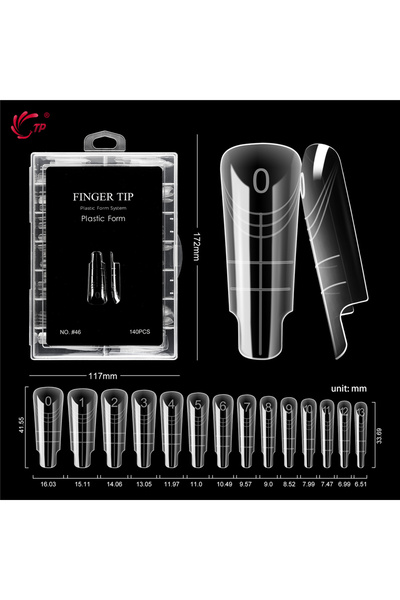 Choice صندوق Q-140 قطعة TP 70 قطعة/140 قطعة أظافر شفافة ذات شكل مزدوج وتغطية كاملة ونظام تمديد الأظافر سريع البناء