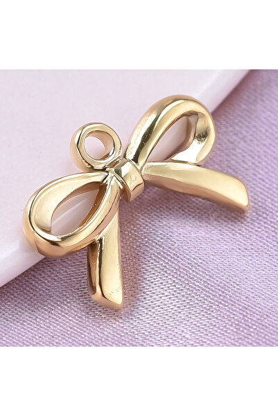 Choice S1807-G 6pcs Metal Sweet Romance Bowknot Pendant Stainless Steel Handm...