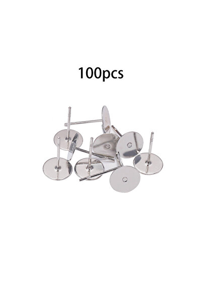 Choice 100 قطعة من الفولاذ المقاوم للصدأ بقطر 8 مم، قاعدة أقراط فارغة من الفولاذ المقاوم للصدأ تناسب 3 4 5 6 8 مم من الكابوشون كاميو