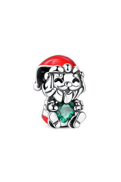 Choice30 KTC1796 925 Silver Charms Golden Santa Claus Gingerbread Pendant Bea...