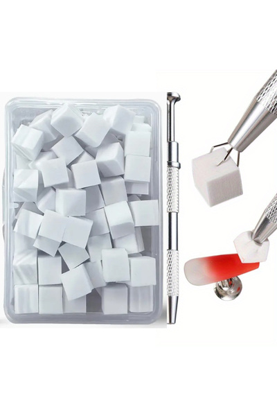 Choice AG-57 100 قطعة من إسفنجات فن الأظافر الناعمة ذات اللون الأبيض المتدرج ...