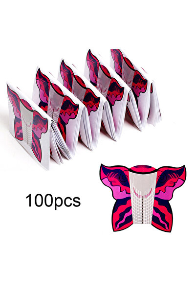 Choice 100 قطعة من أشكال أظافر الفراشة للمانيكير الفرنسي، وصلات أظافر جل الأش...