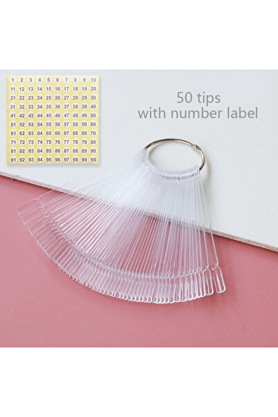 Choice 50 قطعة من أعواد عرض الأظافر المربعة الشفافة، 80/50/20 قطعة، عينة أظاف...