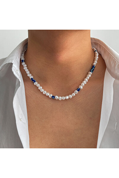 Choice NJ-2068 عقد من اللؤلؤ الباروكي المقلد للرجال على شكل عيون هيب هوب مع خرز ومجوهرات عصرية