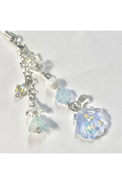 Choice سلسلة هاتف من الخرز على شكل صدفة زرقاء فاتحة، نجمة رائعة، زنبق الوادي،...