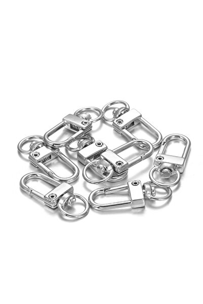 Choice سلسلة مفاتيح دوارة من المعدن الأبيض K مكونة من 20 قطعة فضية اللون مزود...