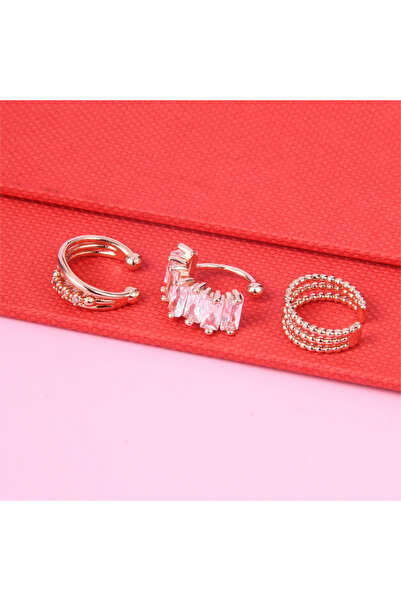 Choice Style1- مجموعة من 3 قطع من أقراط الأذن ذات مشبك الأذن من الذهب الوردي ...