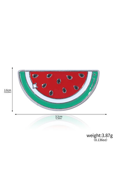 Miniso X00543-02 دبوس مينا لطيف على شكل بطيخة، زينة حقيبة صيفية، دبوس طية صدر السترة للنساء