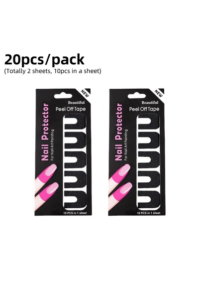 Choice 20 قطعة من ملصقات طلاء الأظافر المضادة للانسكاب على شكل حرف U للمبتدئي...