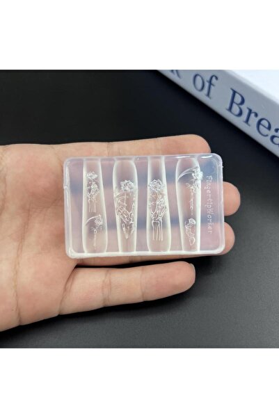 Choice A2 Rose Flower Skull Silicone Nail Art Molds DIY Skeleton Hand Design ...