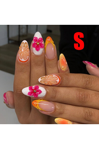 Choice 10 قطع رمادية - أظافر صناعية قصيرة على شكل فيونكة حمراء - مجموعة أظافر صناعية كاملة التغطية - مبرد أظافر واحد وغراء أظافر واحد