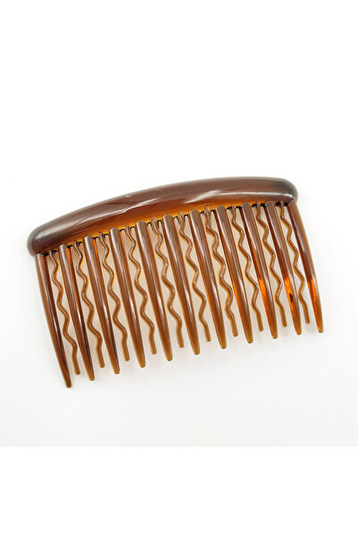 Choice مشط شعر فرنسي ملتوي ذو 21 سنًا بلون القهوة الداكنة - إكسسوار شعر بسيط ...