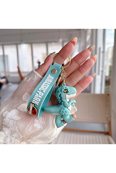 Choice سلسلة مفاتيح على شكل تمثال ديناصور صغير من الديناصورات الجوراسية تيران...