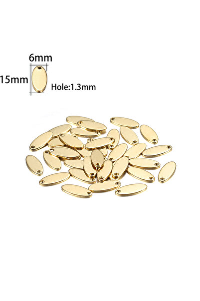 Choice قلادة دائرية من الفولاذ المقاوم للصدأ على شكل علامة كلب بيضاوية ذهبية مقاس 15 مم × 20 قطعة من 10 إلى 50 قطعة مقاس 6 إلى 30 مم، قوالب ختم فارغة