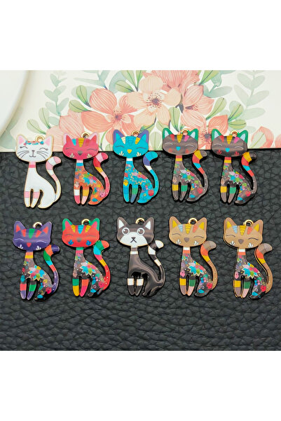 Choice SN1133-مجموعة من 5/10 قطع من حُلي القطط الزيتية الرائعة - لوازم حرفية ...