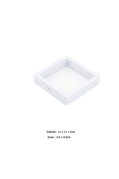 Choice صندوق تخزين مجوهرات شفاف من البولي إيثيلين مقاس 11×11 سم أبيض اللون، ص...