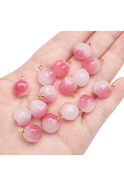 Choice1 13x17mm 5pcs style1 13X17mm 5pcs/Bag Glass Pendant Peach Unique Loose...