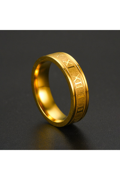 Choice خاتم ذهبي عيار 13، عرض 6 مم، مصنوع من الفولاذ المقاوم للصدأ، مناسب للز...