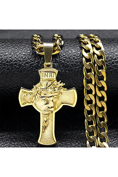 Choice قلادة رجالية من الفولاذ المقاوم للصدأ على شكل تاج الشوك من GD مقاس 60 ...