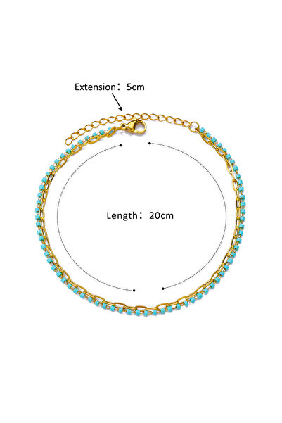 Choice HJ382G خلخال اللؤلؤ للنساء سوار الكاحل باللون الذهبي على الساق صيف 2024 سوار الكاحل من الفولاذ المقاوم للصدأ