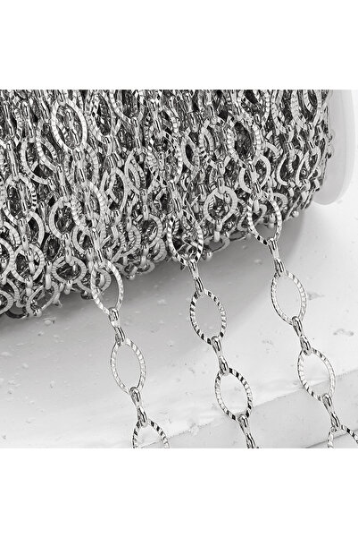 Choice سلاسل نقش بيضاوية من الفولاذ المقاوم للصدأ مقاس 6.5 مم، بطول مترين/متر واحد، بلون الفولاذ المقاوم للصدأ، لصنع المجوهرات، DI