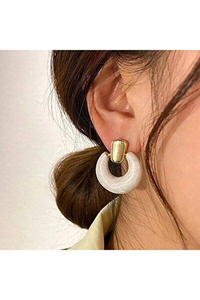 Choice أقراط أذن هندسية من الإيبوكسي للنساء من sku5 مطلية بالذهب بألوان زاهية...